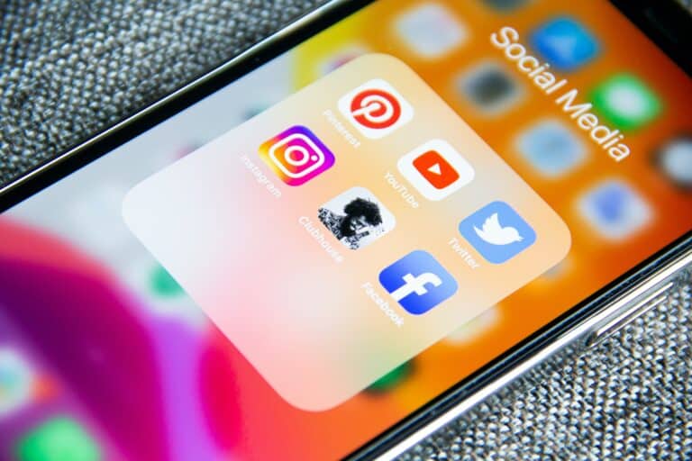 Mobile phone with social media apps
