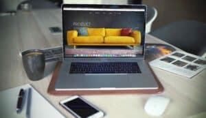 Laptop with a landing page open